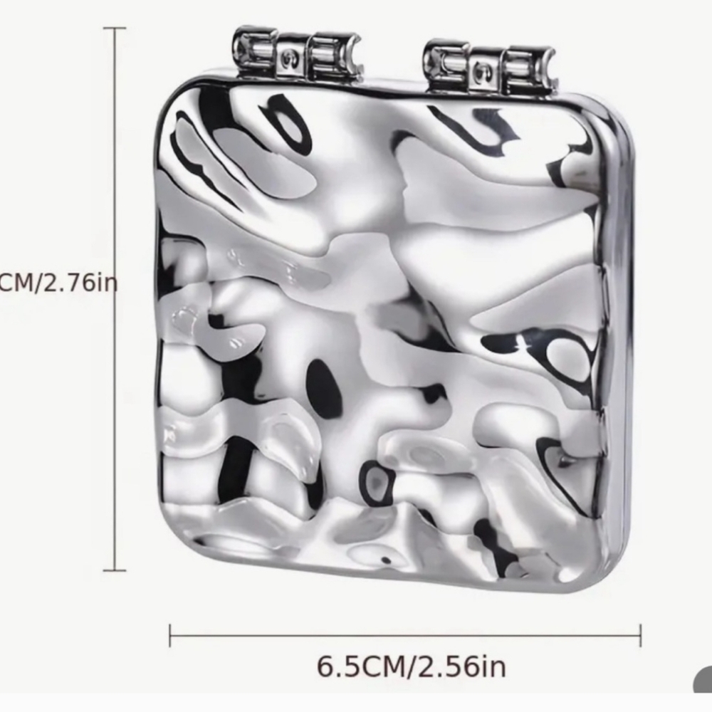 Silver Tone Compact Mirror
